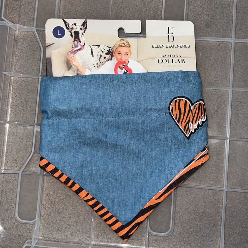 Ellen DeGeneres Bandana Dog Collar - Size Large Adjustable 16.5-26” NWT